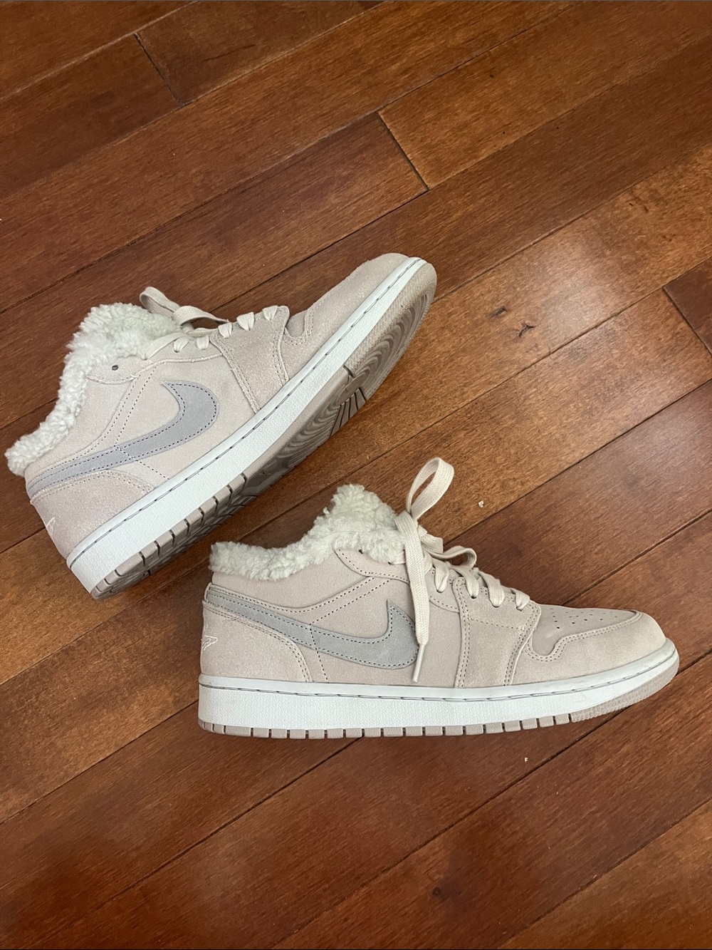 Nike Women’s Light Taupe Sherpa-Lined Sneakers - Picture 2 of 3